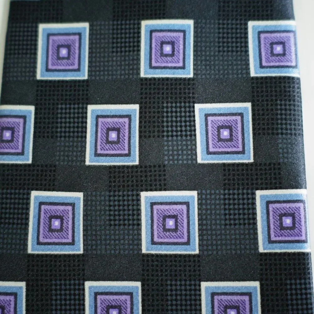 Stegg‎ Boy's Black Purple Geometric Print Silk Tie